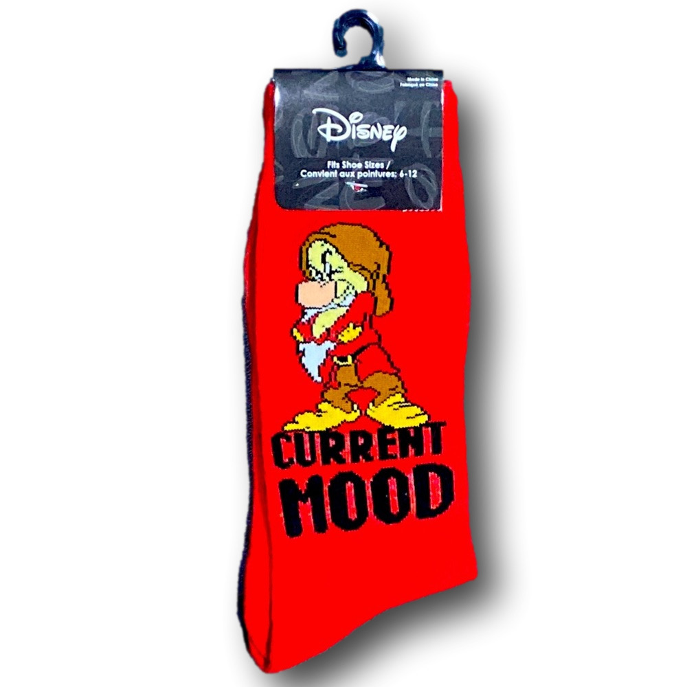 3/$20 Grumpy Snow White & The Seven Dwarfs Funny Novelty Crew Socks - NWT